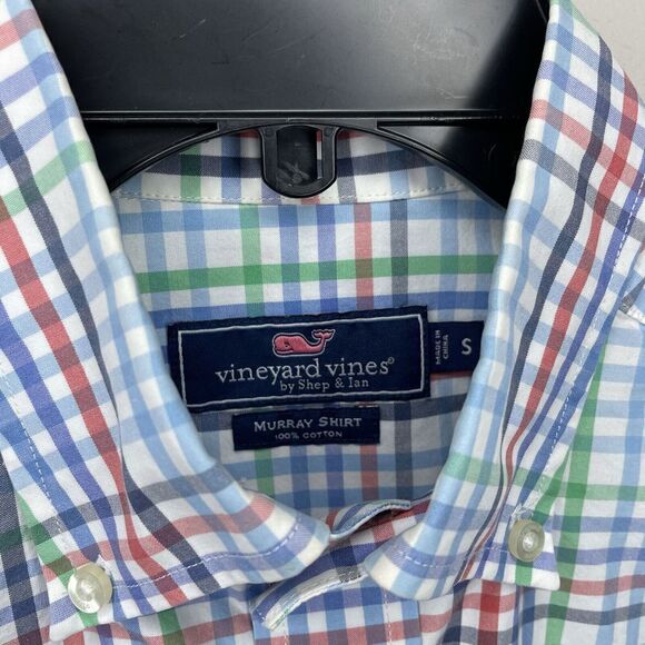 VINEYARD VINES Blue Check Plaid Murray Shirt Button Down Shirt EUC Small S - Picture 4 of 8